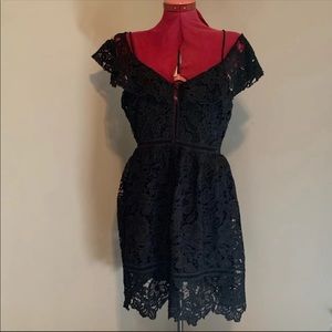 Free Generation lace cold shoulder dress